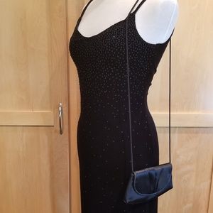 La Regale Little Black Satin Purse